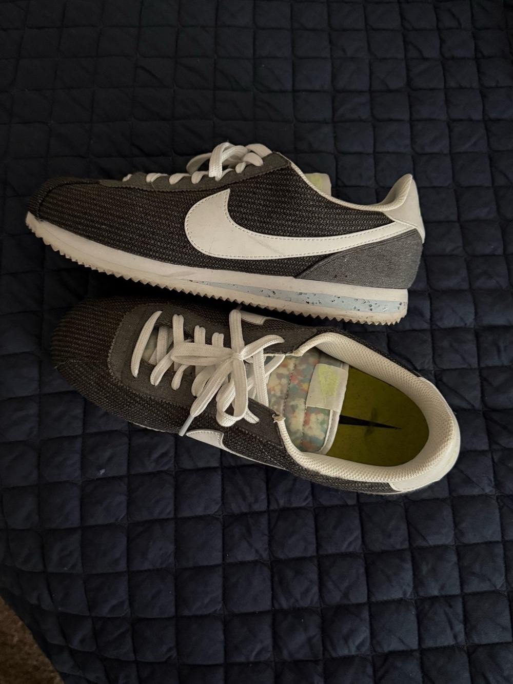 Nike Gray and White Low-Top Running Sneakers